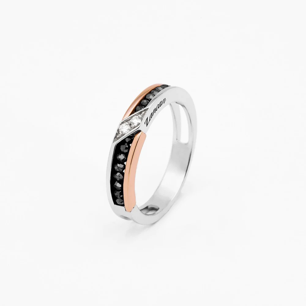 Zancan Zancan White And Rose Gold Ring With Diamonds EA371BR