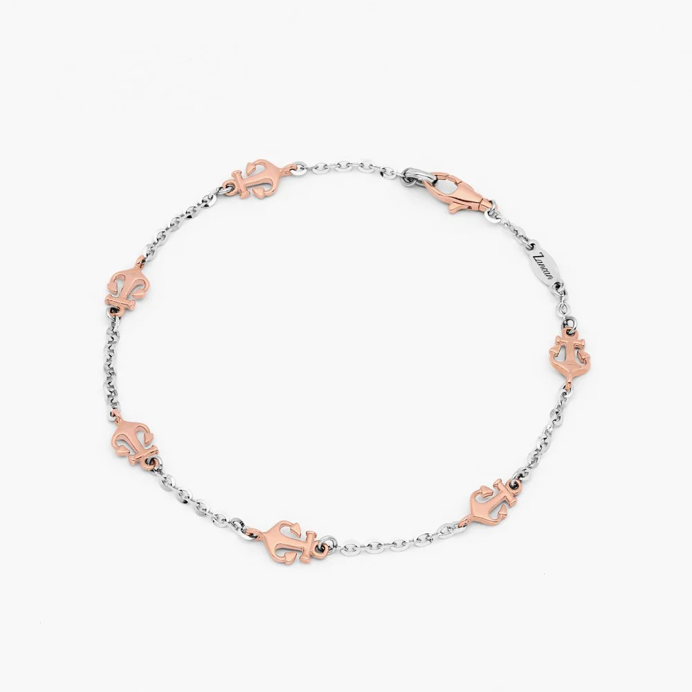 Zancan Zancan White Gold Bracelet With Anchor EB697BR