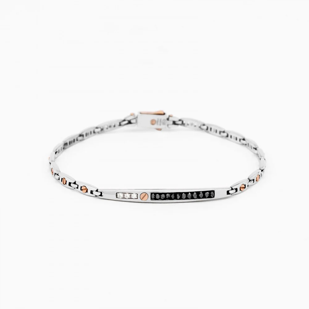 Zancan Zancan White Gold Bracelet With Diamonds EB557-BR