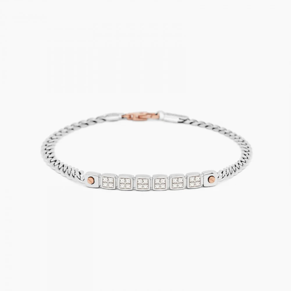 Zancan Zancan White Gold Bracelet With Diamonds EB667BR