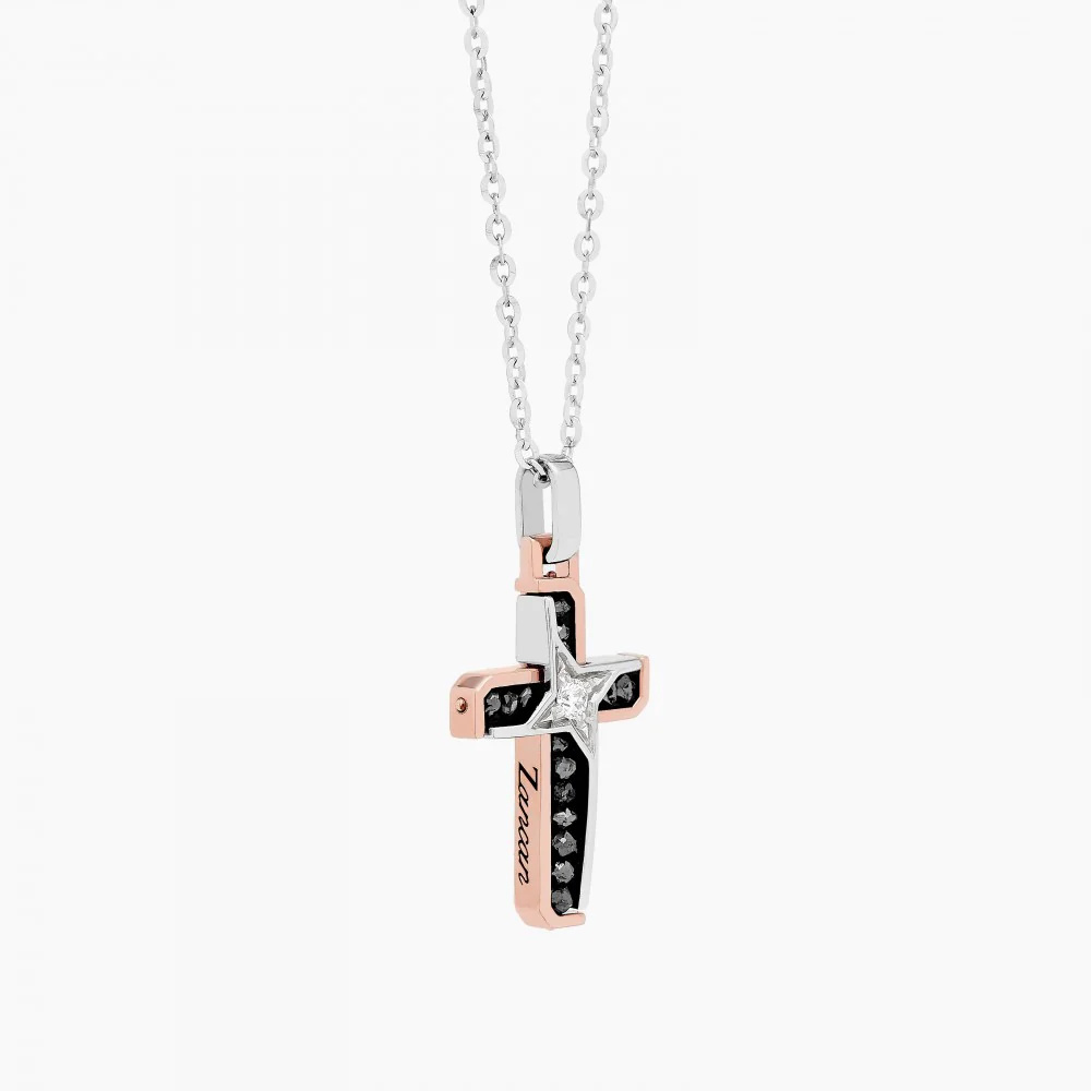Zancan Zancan White Gold Necklace With Cross And Diamonds EC888BR