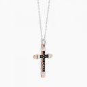 Zancan Zancan White Gold Necklace With Cross And Diamonds EC524-RB