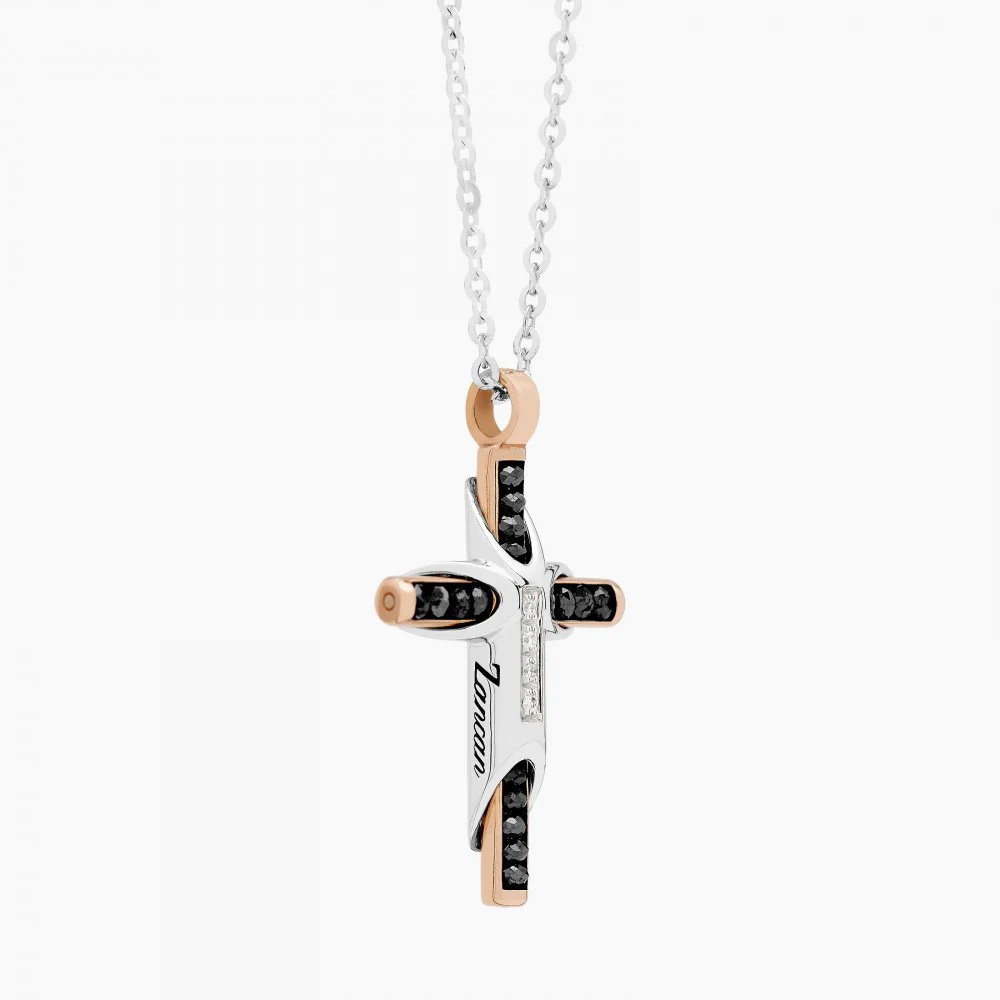 Zancan Zancan White Gold Necklace With Cross And Diamonds EC687BR