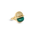 Amrita Small Round Ring In Malachite And Diamonds #2