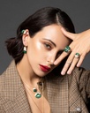 Amrita Small Round Necklace In Malachite With Diamonds #2