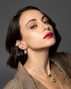Amrita Small Round Earrings In Malachite And Diamonds #2