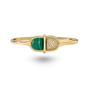 Amrita Round Bangle In Malachite And Diamonds #2