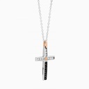 Zancan Zancan White Gold Necklace With Cross And Diamonds EC522-BR