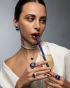 Amrita Small Round Necklace In Lapis Lazuli With Diamonds #2