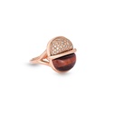 Amrita Small Round Ring In Red Tiger'S Eye And Diamonds #2