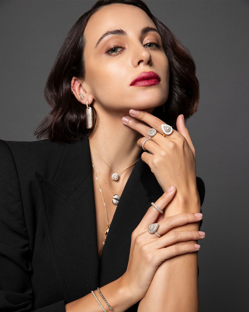 Amrita Small Round Necklace In Full Diamonds #2