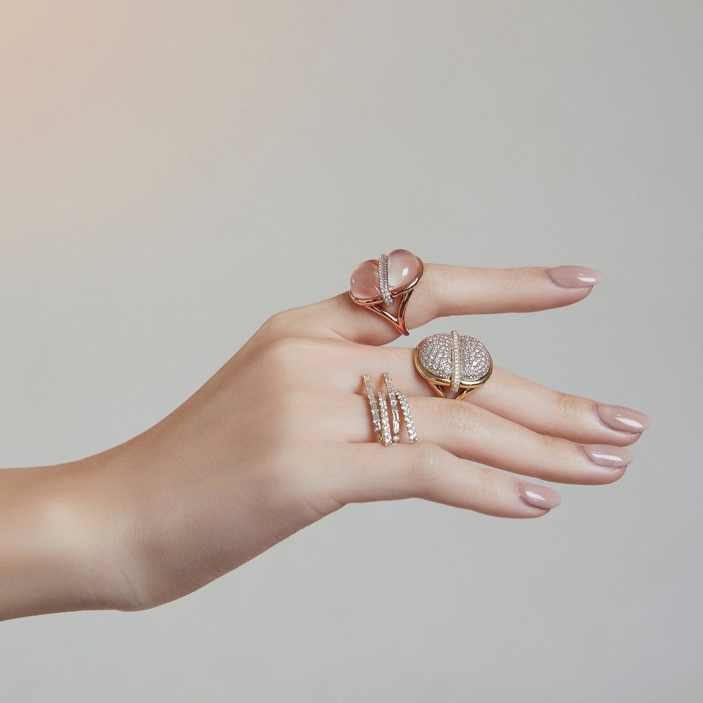 Amrita Round Ring In Full Diamonds #3