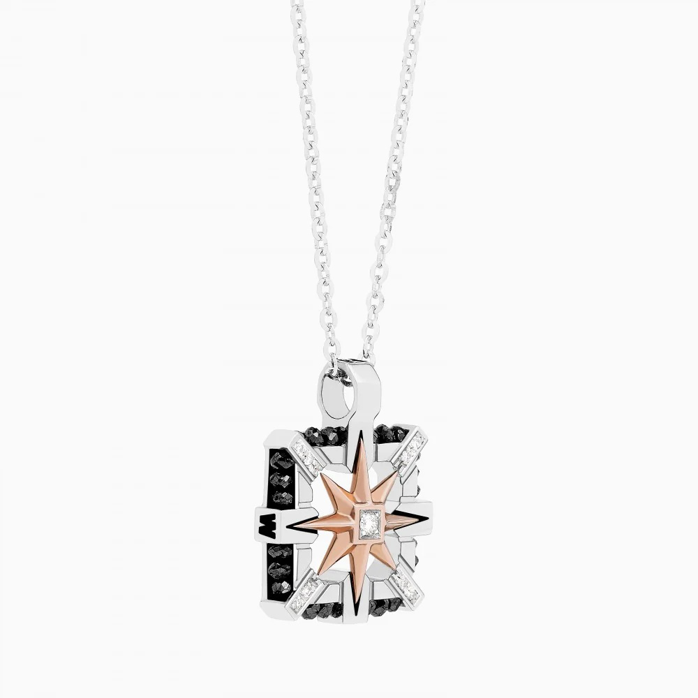 Zancan Zancan White Gold Necklace With Iconic Wind Rose EC520-BR