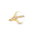 Amrita Small Round Ring In White Ceramic #3