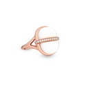 Amrita Small Round Ring In White Ceramic #5
