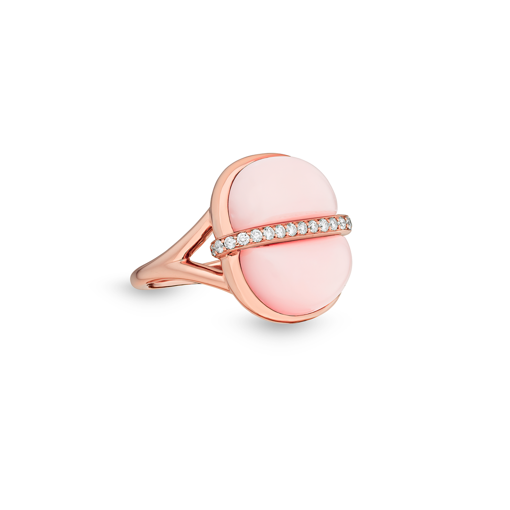Amrita Small Round Ring In Pink Opal #2
