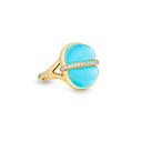 Amrita Small Round Ring In Sea Blue Chalcedony #2