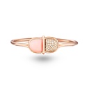 Amrita Round Bangle In Pink Opal And Diamonds #2