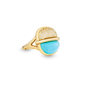 Amrita Small Round Ring In Sea Blue Chalcedony And Diamonds #2