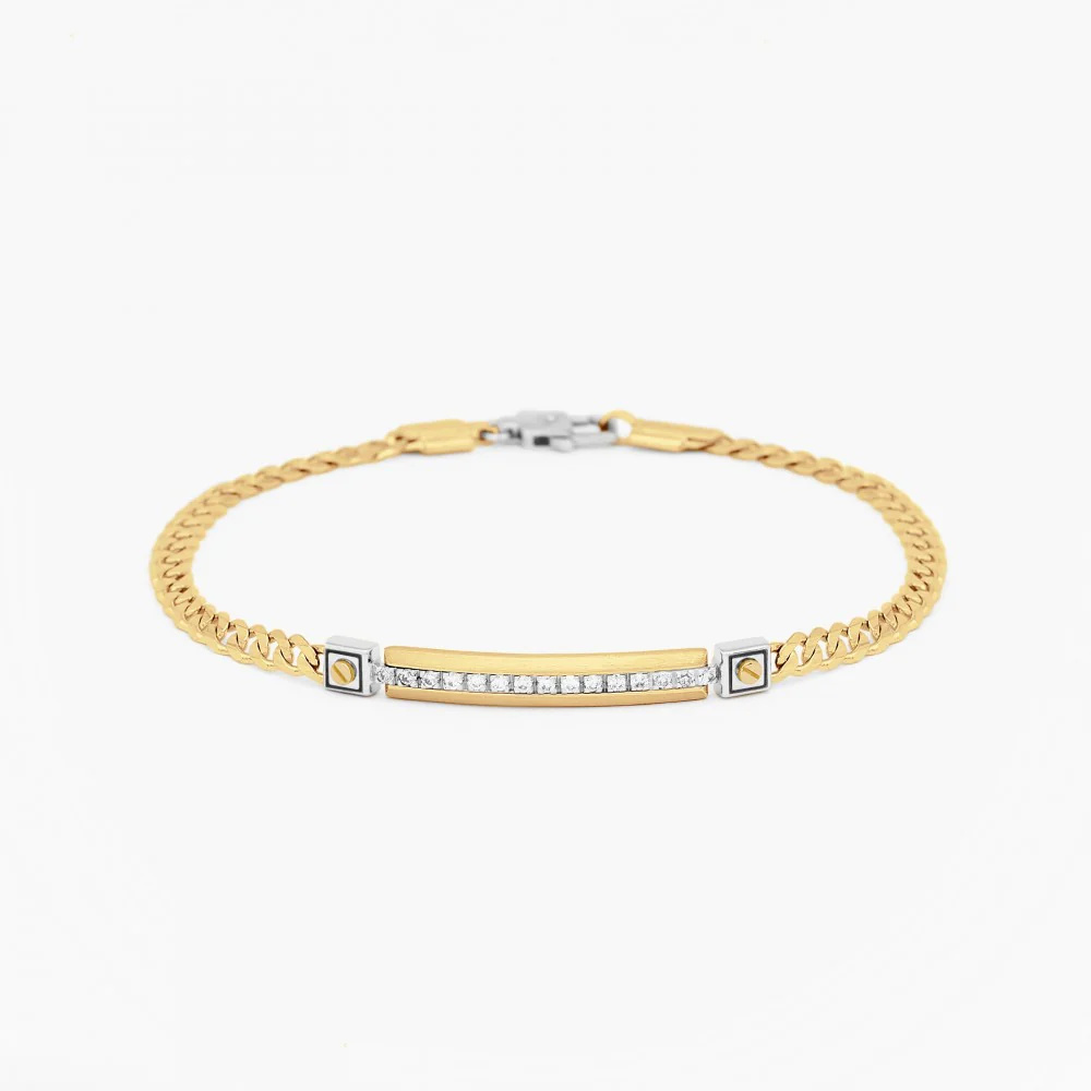 Zancan Zancan yellow gold bracelet with diamonds. EB675GB