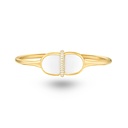 Amrita Round Bangle In White Ceramic #2