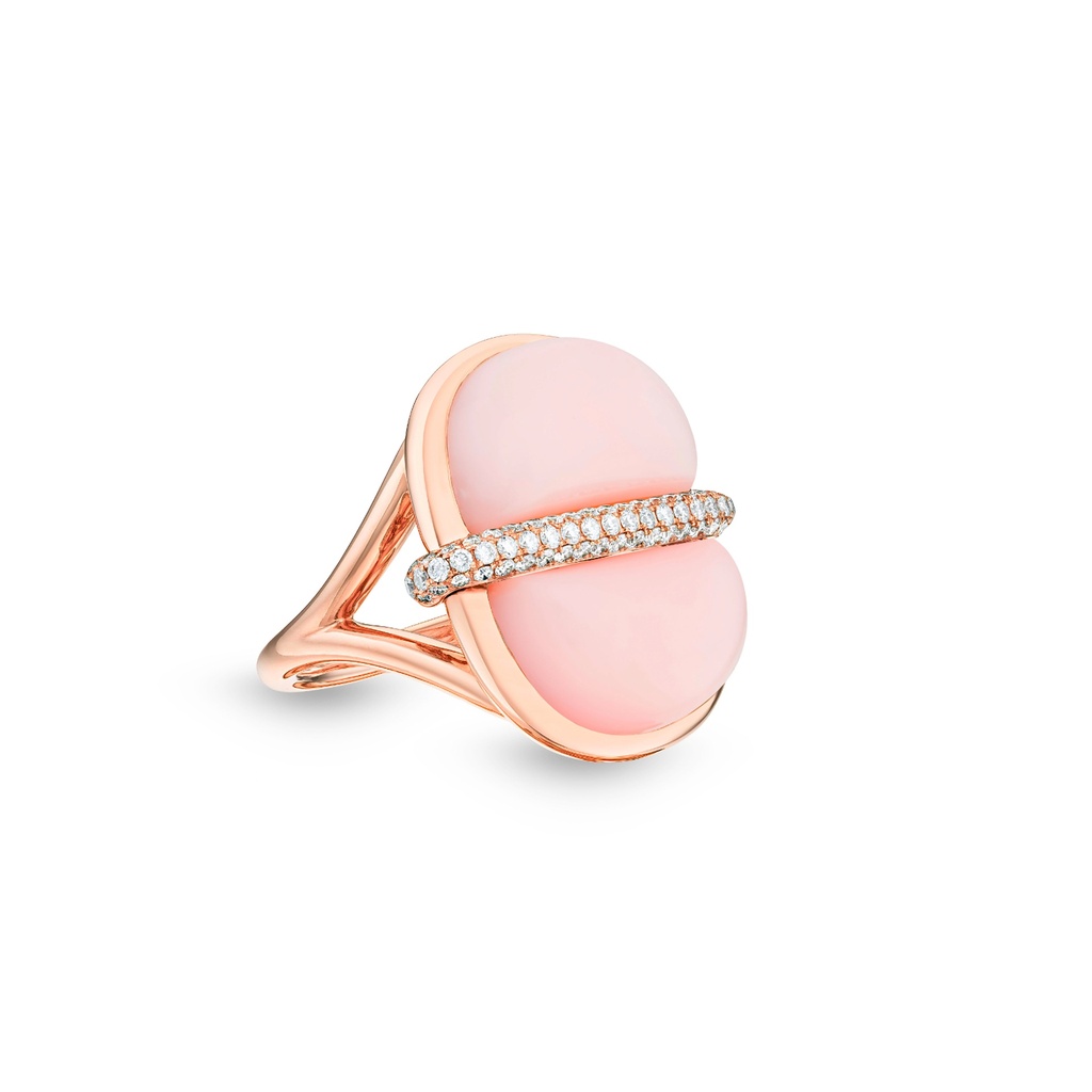Amrita Round Ring In Pink Opal #2