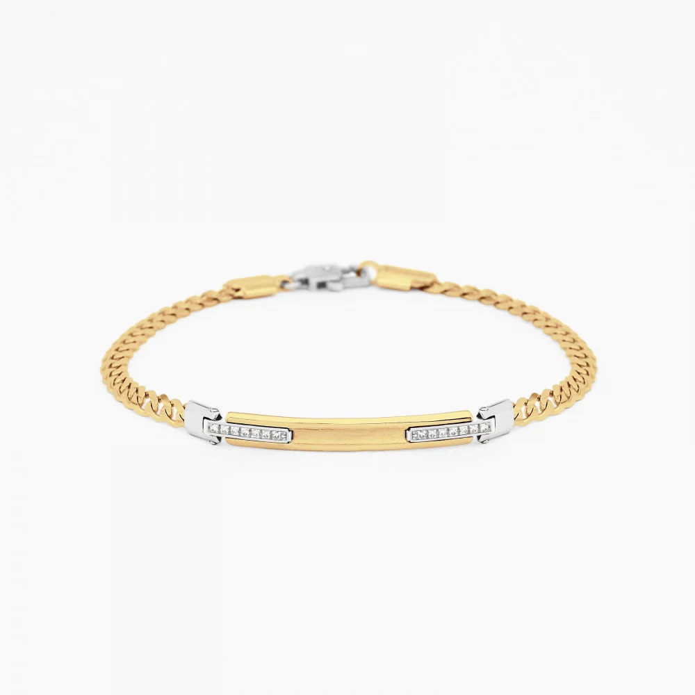 Zancan Zancan yellow gold bracelet with diamonds. EB677GB