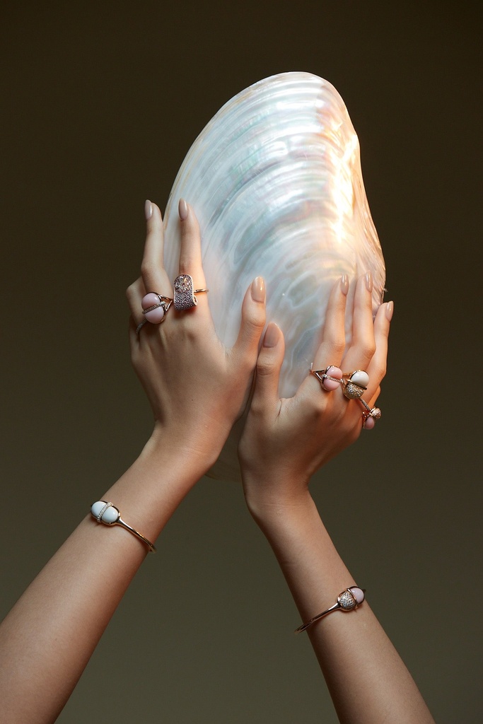 Amrita Round Ring In Pink Opal #3