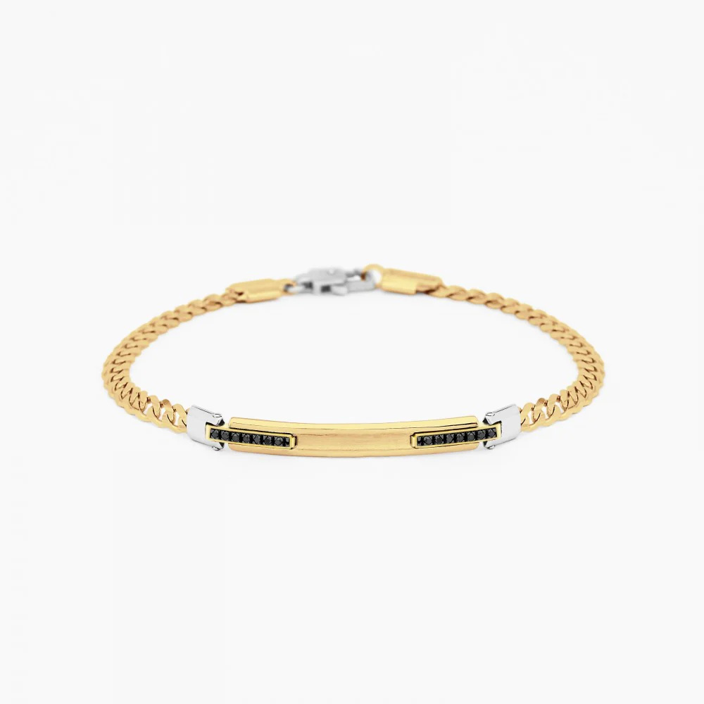 Zancan Zancan yellow gold bracelet with diamonds. EB678GB