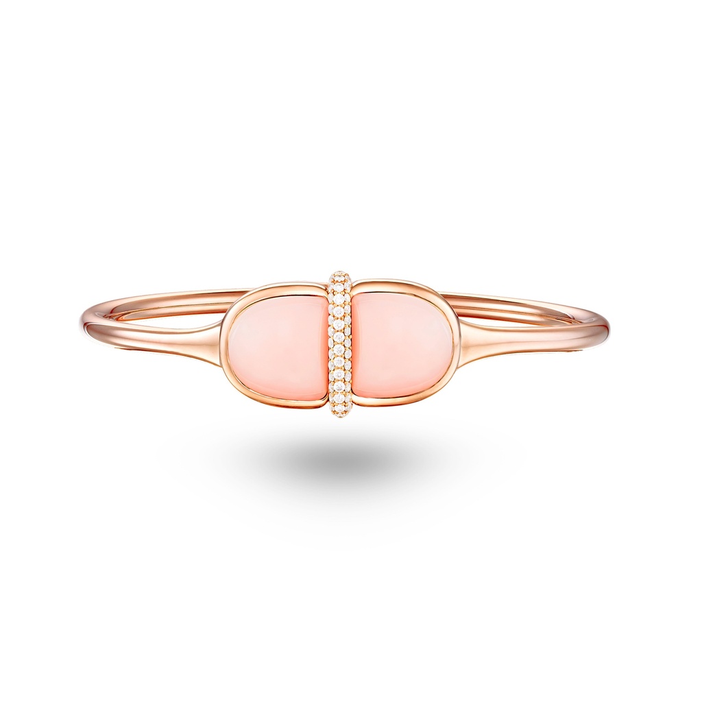 Amrita Round Bangle In Pink Opal #2