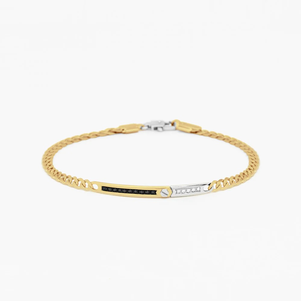 Zancan Zancan yellow gold bracelet with diamonds. EB680GB