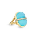 Amrita Round Ring In Sea Blue Chalcedony #2