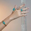Amrita Round Bangle In Sea Blue Chalcedony #3