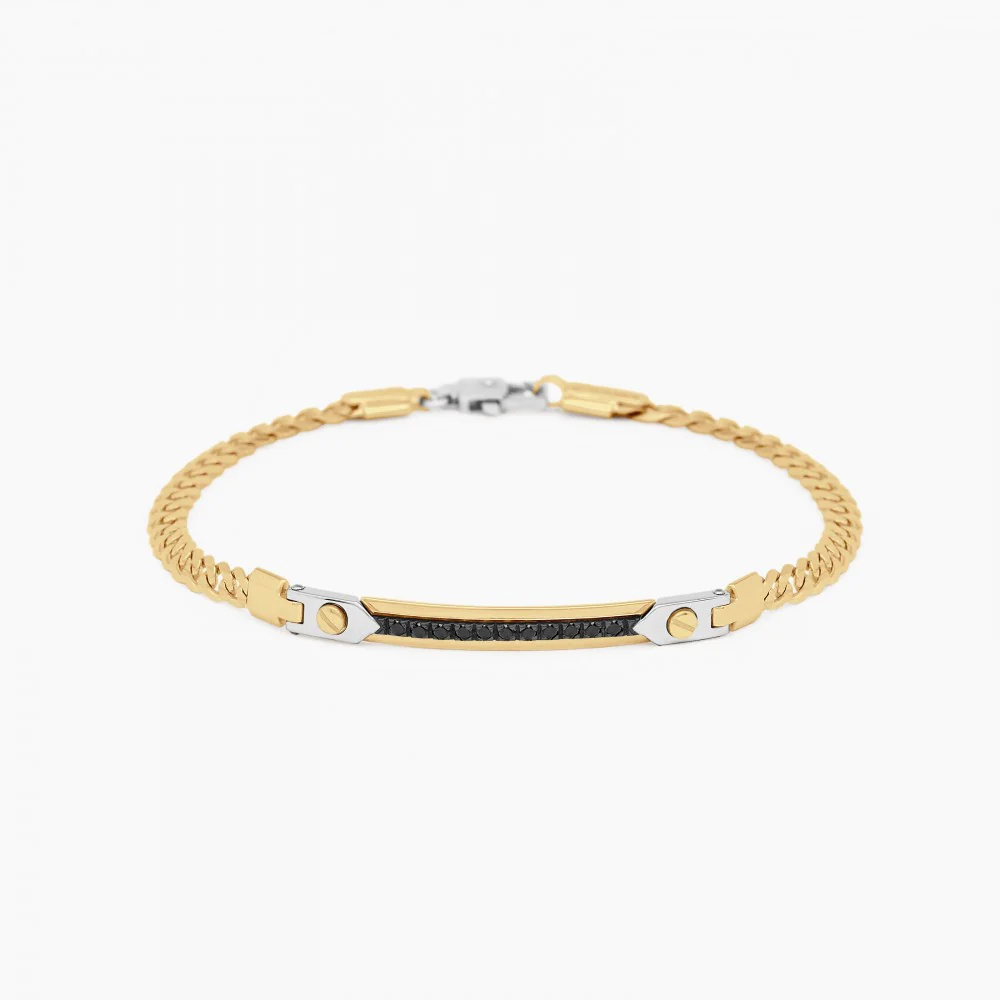 Zancan Zancan yellow gold bracelet with diamonds. EB682GB