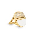 Amrita Round Ring In White Ceramic And Diamonds #2
