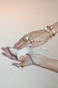Amrita Round Ring In White Ceramic And Diamonds #3