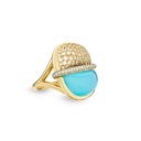 Amrita Round Ring In Sea Blue Chalcedony And Diamonds #2