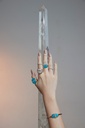 Amrita Round Ring In Sea Blue Chalcedony And Diamonds #3