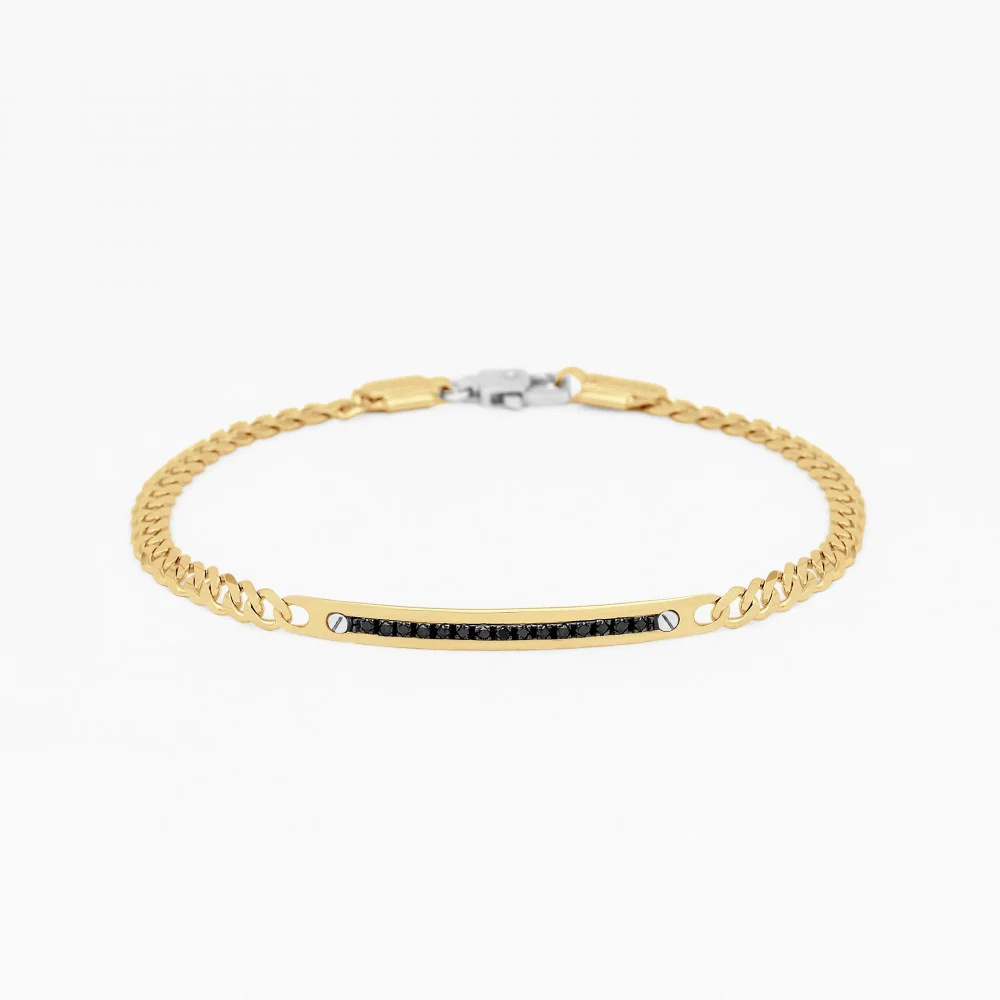 Zancan Zancan yellow gold bracelet with diamonds. EB686GB