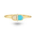 Amrita Round Bangle In Sea Blue Chalcedony And Diamonds #2