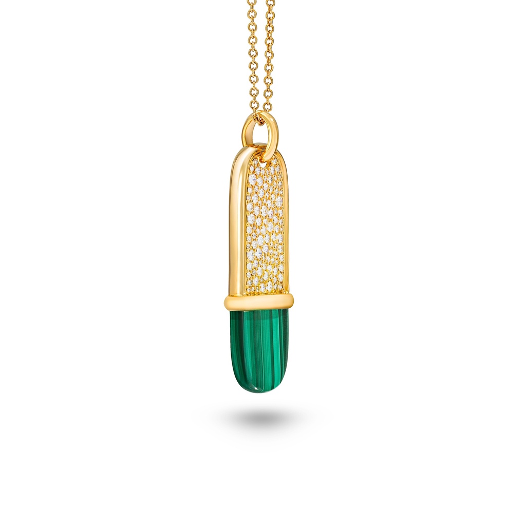 Amrita Long Tag Necklace With Malachite #2