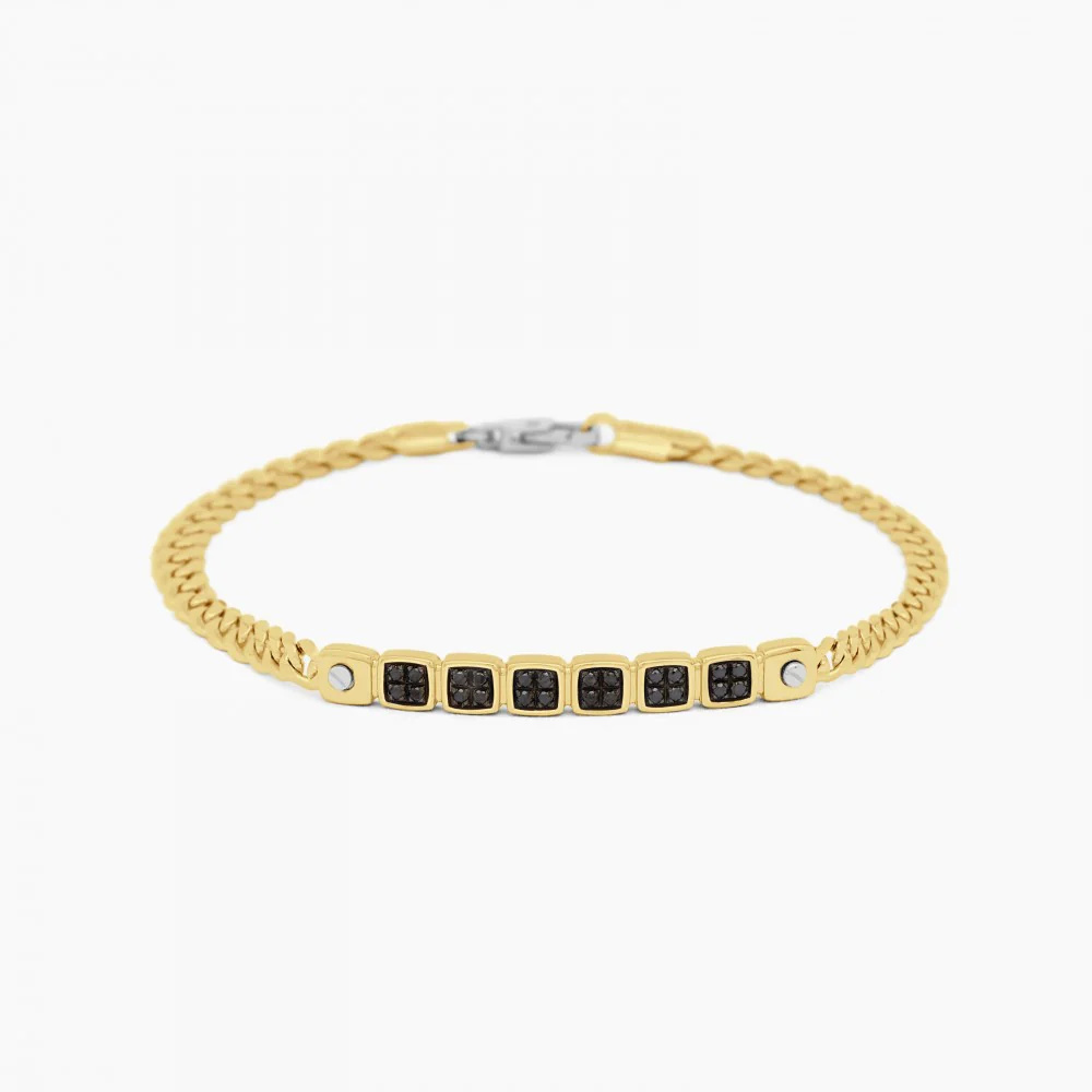 Zancan Zancan yellow gold bracelet with diamonds. EB668GB