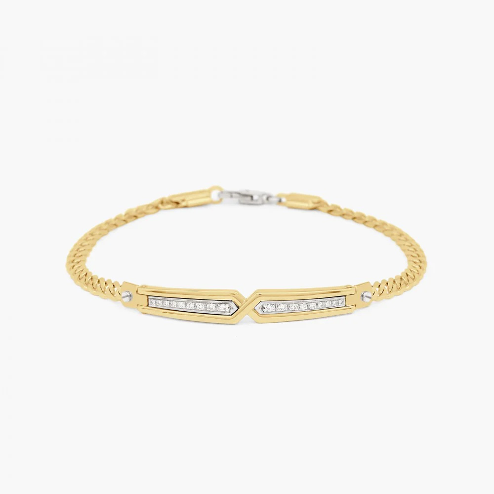 Zancan Zancan yellow gold bracelet with diamonds. EB671GB