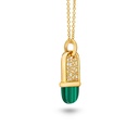 Amrita Small Tag Necklace In Malachite And Diamonds #2