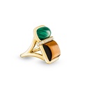 Amrita Square Ring In Malachite And Tiger'S Eyes #2