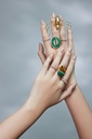 Amrita Square Ring In Malachite And Tiger'S Eyes #3