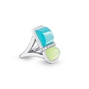 Amrita Square Ring In Sea Blue Chalcedony And Phenite #2