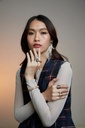 Amrita Lotus Duplet Ring In Mother Of Pearl, White And Milky Quartz #3