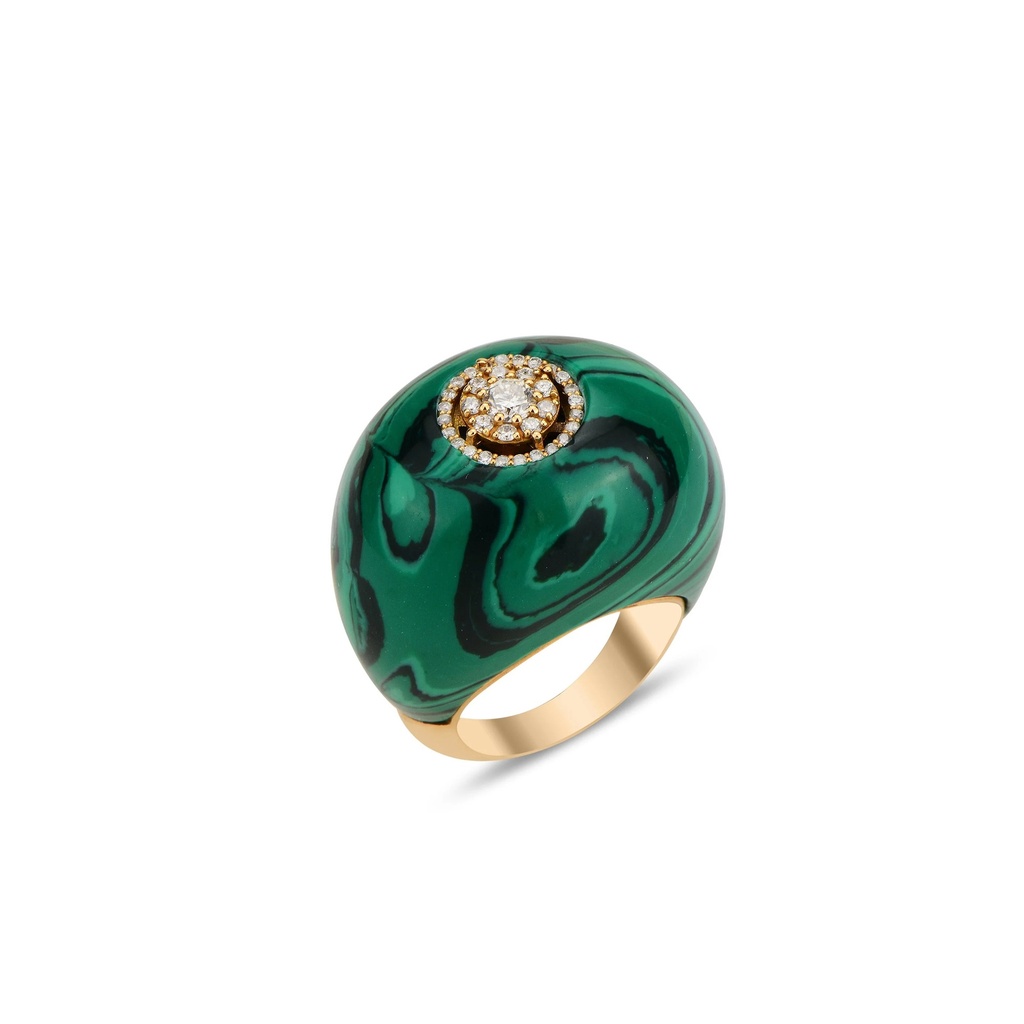 Terzihan Neutra Dome Ring - Malachite