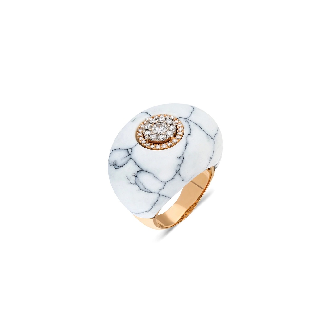Terzihan Neutra Dome Ring - White Agate